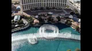 Bellagio Las Vegas Water Show viewed from Paris Eiffel Tower [upl. by Aisercal440]