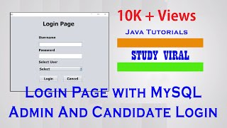 Java Swing MultiUser Login in Netbeans and MySQL Database  StudyViral [upl. by Adnuahsor]