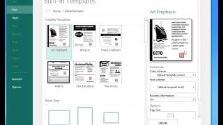 Microsoft publisher 2016 tutorial 01 Add and edit personal and company information [upl. by Carn816]