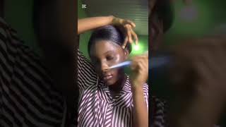 How to style natural short relaxed haireasy perm hair tutorial nogelneeded relaxedhair tutorial [upl. by Ydnarb]