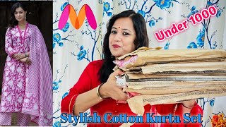 Myntra Cotton Kurta Set Haul Under 1000  Myntra Cotton Kurta Set  Nilu Prakash [upl. by Burnight959]