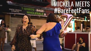 Mickela Runs into BareFeetFans [upl. by Aleka]