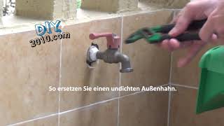 Auslaufhahn wechseln undichten  Garten wasserhahn anschluss  Außenwasserhahn austauschen [upl. by Gennaro]