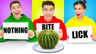 BITE LICK OR NOTHING CHALLENGE  Prank Wars by Multi DO CHALLENGE [upl. by Evette296]