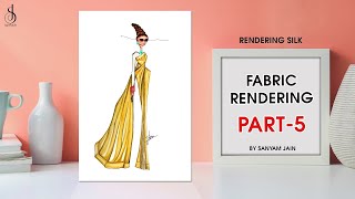 Learn how to draw silk fabric on Fashion illustration  Easy Fabric Rendering tutorial  Sanyam Jain [upl. by Fezoj]