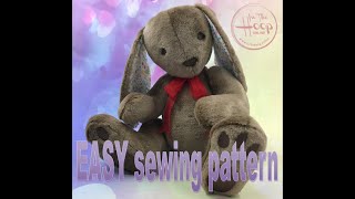 How to make EASY Large Bunny Rabbit Memory Bear Sewing Pattern Tutorial [upl. by Templa]