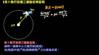 萬有引力 【觀念】克卜勒行星第三運動定律証明 （選修物理Ⅰ） [upl. by Aroel]