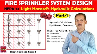 NFPA 13 Fire Sprinkler System Design Calculation Light Hazard Part 1 in Urdu [upl. by Brathwaite141]