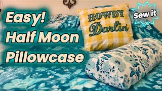 How to Make a HalfCircle Pillowcase Cover Home Decor Easy Sewing DIY [upl. by Ellednahc]