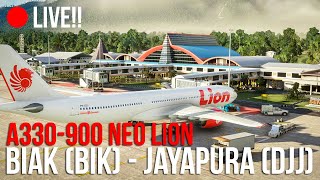 LIVE Flight Biak to Sentani Jayapura A330 neo Lion Air  Microsoft Flight Simulator 2020 Indonesia [upl. by Ahsinwad]