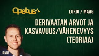 Derivaatan arvot ja kasvavuusvähenevyys teoriaa [upl. by Jerroll]