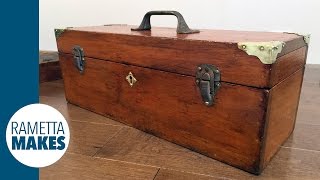 How to Restore an Antique Wood Toolbox  DIY [upl. by Truc]