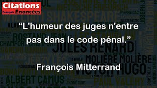 Lhumeur des juges nentre pas dans le code pénal  François Mitterrand [upl. by Motteo925]