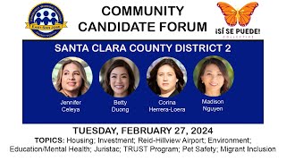 22724 Santa Clara County District 2 Supervisor Candidate Forum [upl. by Pavior]