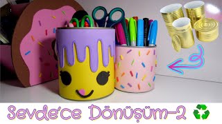 DIY  Konserveden Kalemlik  Sevdece Dönüşüm [upl. by Nylde]