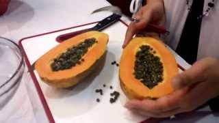 How to clean cut and eat a papaya [upl. by Silverstein]