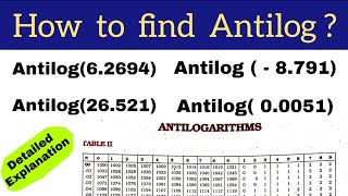 How to find Antilog values  AntiLog Table  Detailed Explanation  Best video on AntiLog table Use [upl. by Rochell]