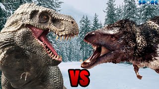 Zhuchengtyrannus vs Yutyrannus  SPORE [upl. by Aksehcnarf]