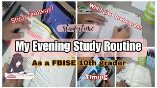 My Evening Study Routine  Study Vlog FBISE class 10  Preparing for board exams  Study Brighter [upl. by Novyad513]