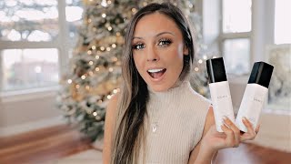 My Honest Review of Jennifer Anistons Lolavie Hair Products and Christmas Makeup Tutorial [upl. by Ralyt]