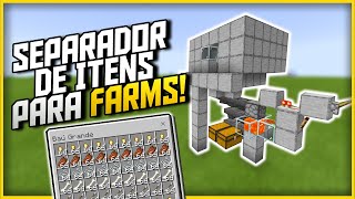 Como fazer SEPARADOR de ITENS para FARMS no Minecraft Bedrock  Tutorial [upl. by Langer]