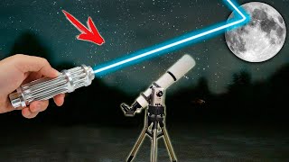 LLEGUE a la LUNA con mi PODEROSO LASER de 10000 MILIVATIOS – VEO POR EL TELESCOPIO [upl. by Nicholle770]