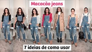 Um macacão jeans SETE looks diferentes [upl. by Itnaihc]