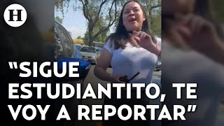 ¡Vigilante insulta a estudiante por no mostrarle su credencial Redes viralizan a LadyUNAM [upl. by Rorie490]