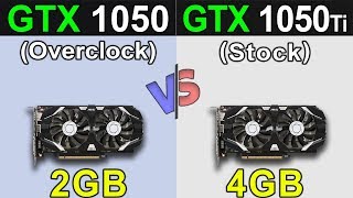 GTX 1050 2GB OC VS GTX 1050 Ti 4GB Stock  New Games Benchmarks [upl. by Popele]