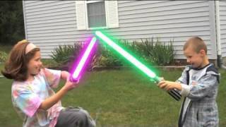 Star Wars Kids in Real Lightsaber Fight [upl. by Aronel]