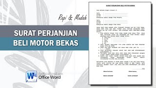 SURAT PERJANJIAN BELI MOTOR BEKAS [upl. by Zohar]