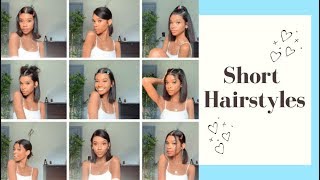 12 EASY SHORT HAIRSTYLES ✨ [upl. by Busby]