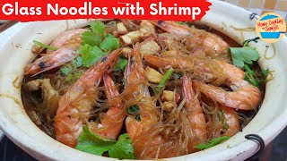 Thai Clay Pot Glass Noodles with Shrimp  Goong Ob Woon Sen [upl. by Gemina447]