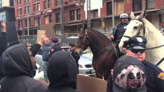 Joey of WarHorse meets Providence Mounted Command horses [upl. by Calida467]