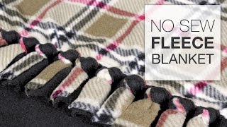 DIY No Sew Fleece Blanket Tutorial [upl. by Riva715]