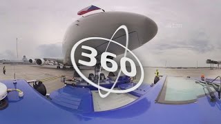 Airport 360  Airbus A380 Emirates [upl. by Adnileb315]