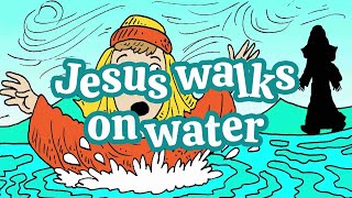 Jesus walks on water  Christian Songs For Kids [upl. by Symon]