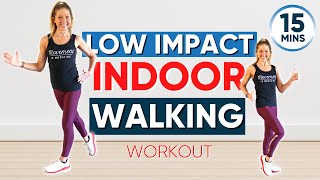 Low impact indoor walking workout 15 minute ONE MILE CHALLENGE [upl. by Bank]