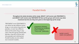 Types of Studies Parallel amp Crossover [upl. by Ejroj]