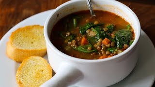 French Green Lentil Soup Recipe [upl. by Aittam]