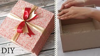 DIY How to make gift Box using cardboard  gift box tutorial [upl. by Netaf]