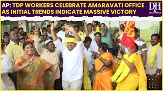 AP Assembly Election Result TDP workers celebrate outside party office in Amaravati  LS Polls 2024 [upl. by Ahterahs]