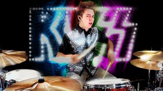 KISS  I Was Made for Loving You Drum Cover age 14 [upl. by Eadrahs]