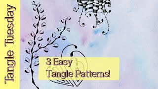 3 Easy Zentangle ® Patterns  Step by Step for Beginners [upl. by Ardnama]