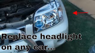 HOW TO INSTALL AND REMOVE HEADLIGHT REPLACE ON ANY CAR [upl. by Schmitt]