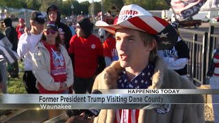 Former President Donald Trump in Waunakee Tuesday voters share enthusiasm [upl. by Akiehs]