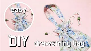 How to make a drawstring bag  Easy Drawstring shoulder tote Bag tutorial [upl. by Anitsirk100]