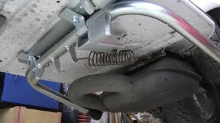 How to replace a center stand in a Piaggio Vespa PX [upl. by Esemaj]