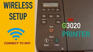 canon Pixma G3020 Wireless Setup Connect To Router Using Printer Panel [upl. by Ayekel]