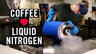 Mixing Coffee Beans and Liquid Nitrogen  A Surprisingly Good Idea [upl. by Hullda]